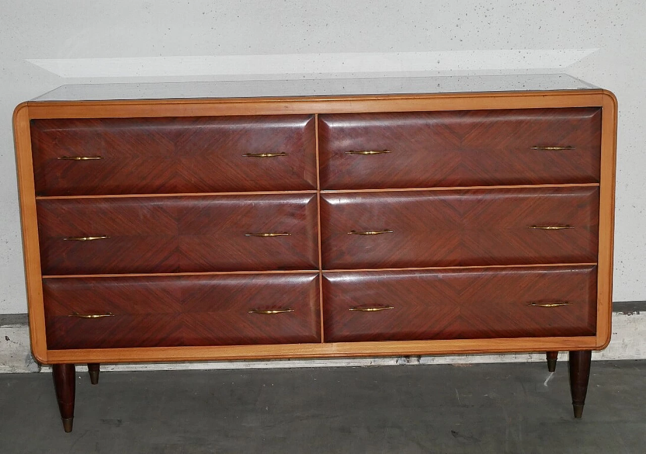 Rosewood veneered dresser with mirror, 1960s 2