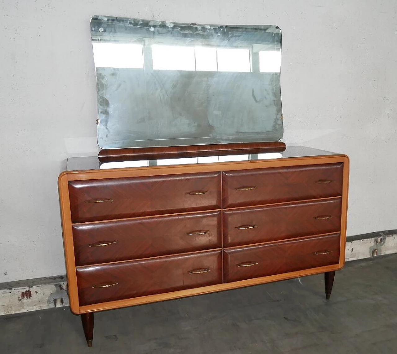 Rosewood veneered dresser with mirror, 1960s 14