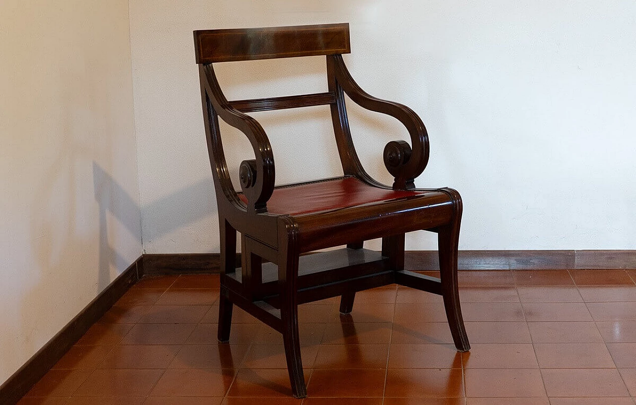 Regency-style mahogany ladderback armchair by Leonard Moor, 1960s 6