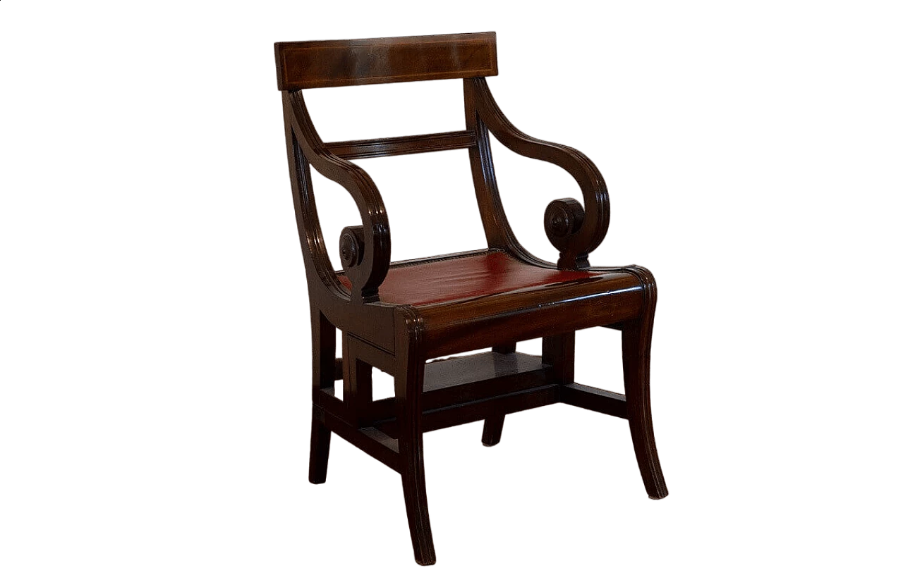 Regency-style mahogany ladderback armchair by Leonard Moor, 1960s 7