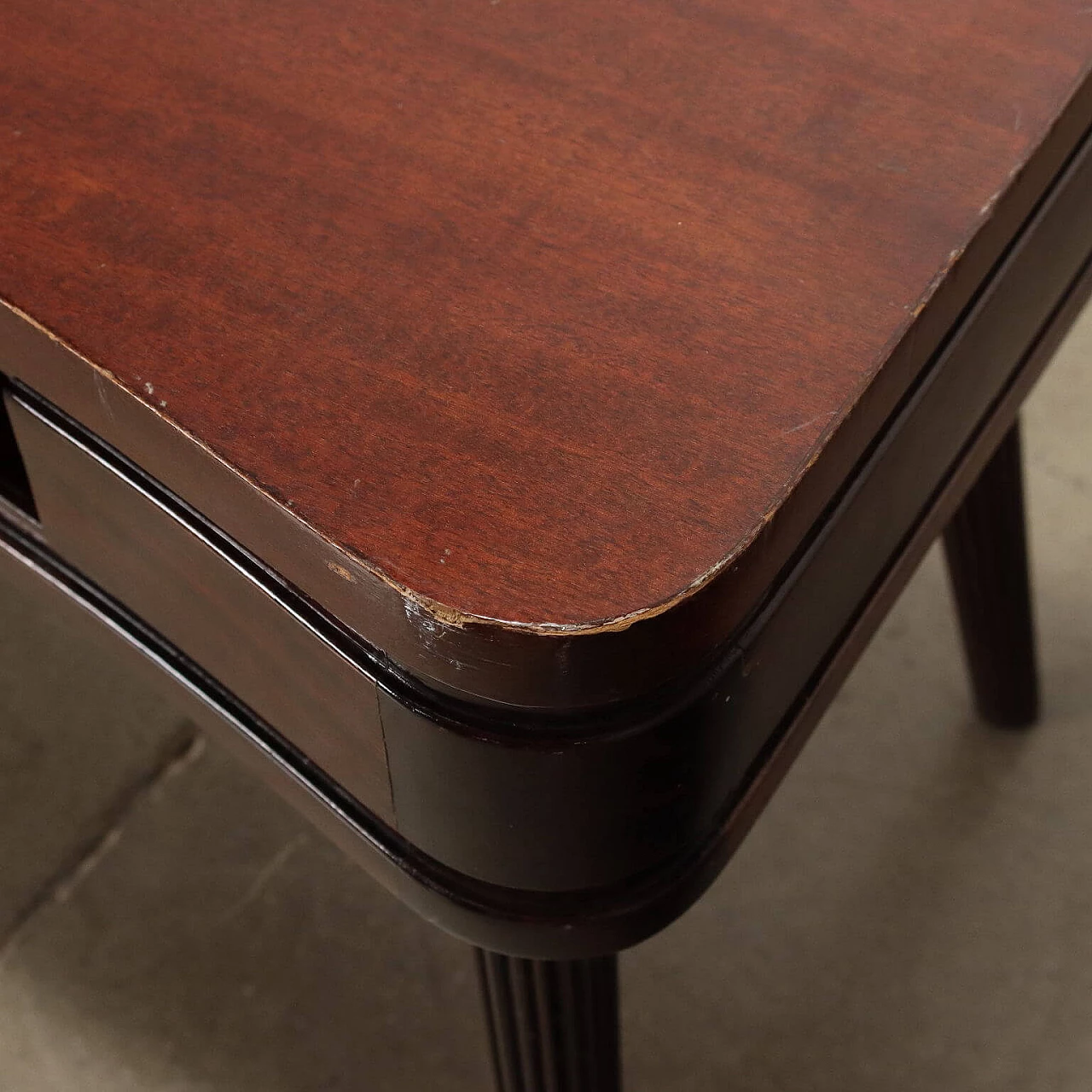 Stained wood coffee table with open compartment, 1950s 5