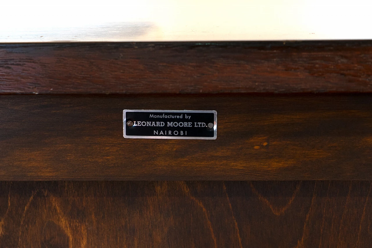 Mahogany sideboard with brass handles by Leonard Moore, 1960s 3