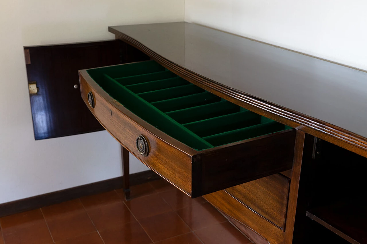 Mahogany sideboard with brass handles by Leonard Moore, 1960s 4