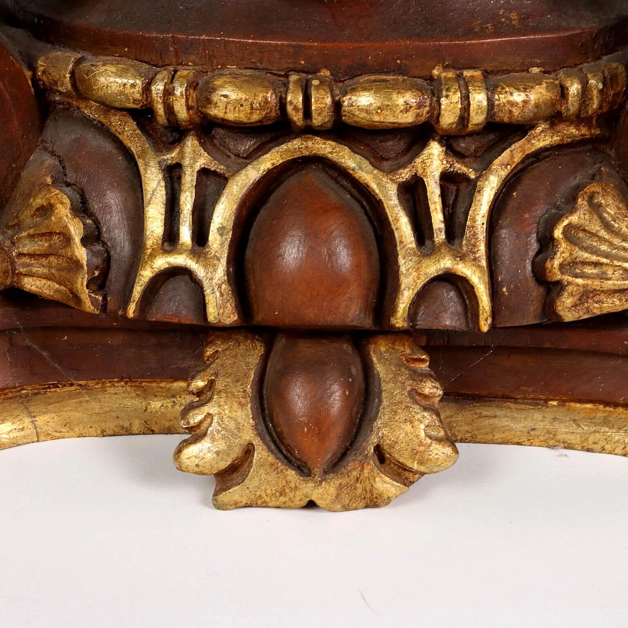 Glass, bronze and lacquered, gilded and carved wood coffee table 6