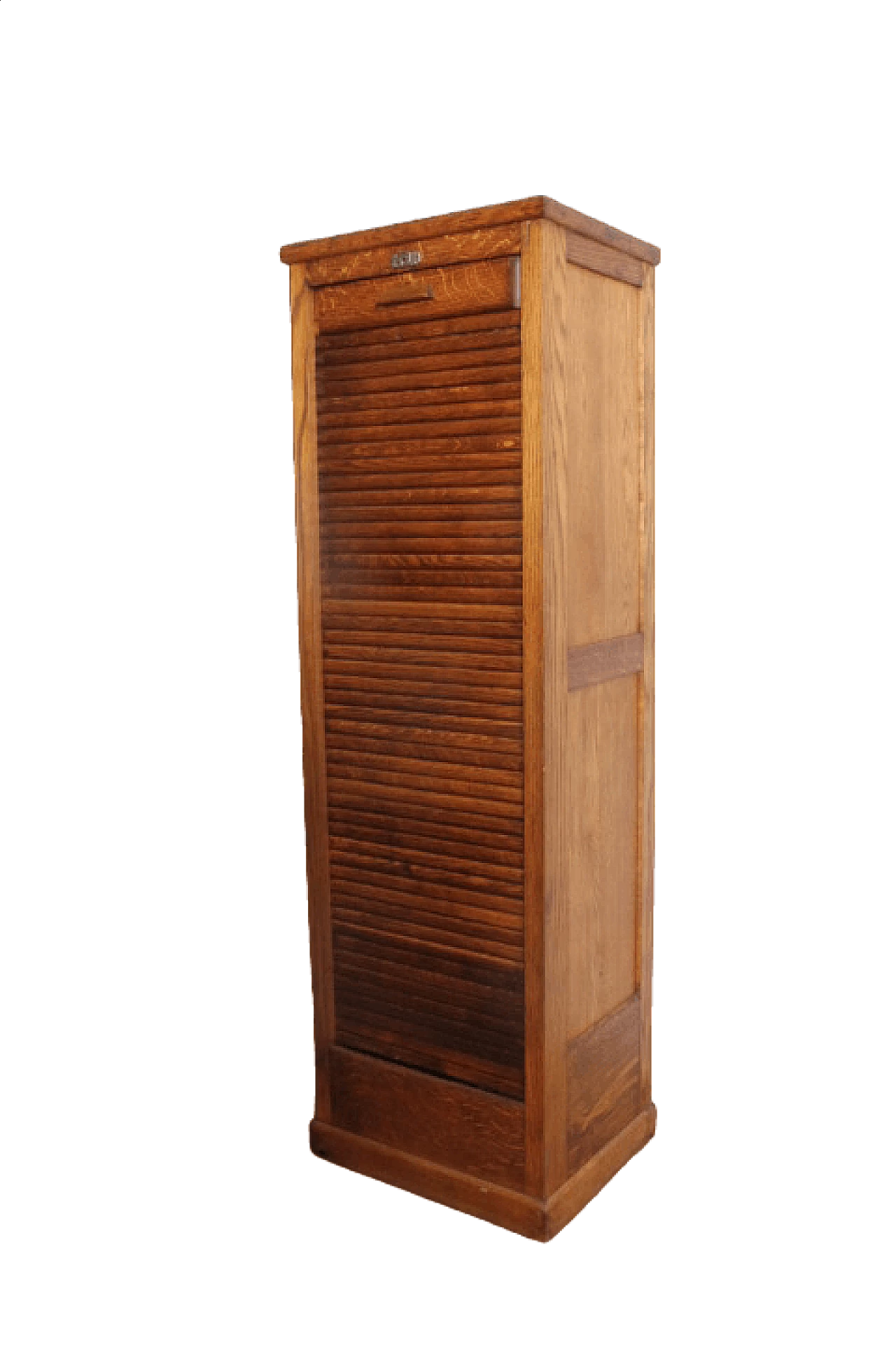 Art Deco oak filing cabinet with shutter, 1940s 9