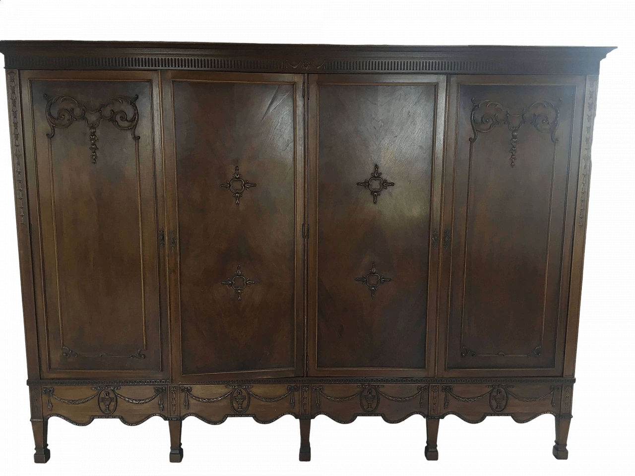 Louis XVI style wardrobe veneered in mahogany, late 19th century 18