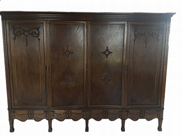 Louis XVI style wardrobe veneered in mahogany, late 19th century