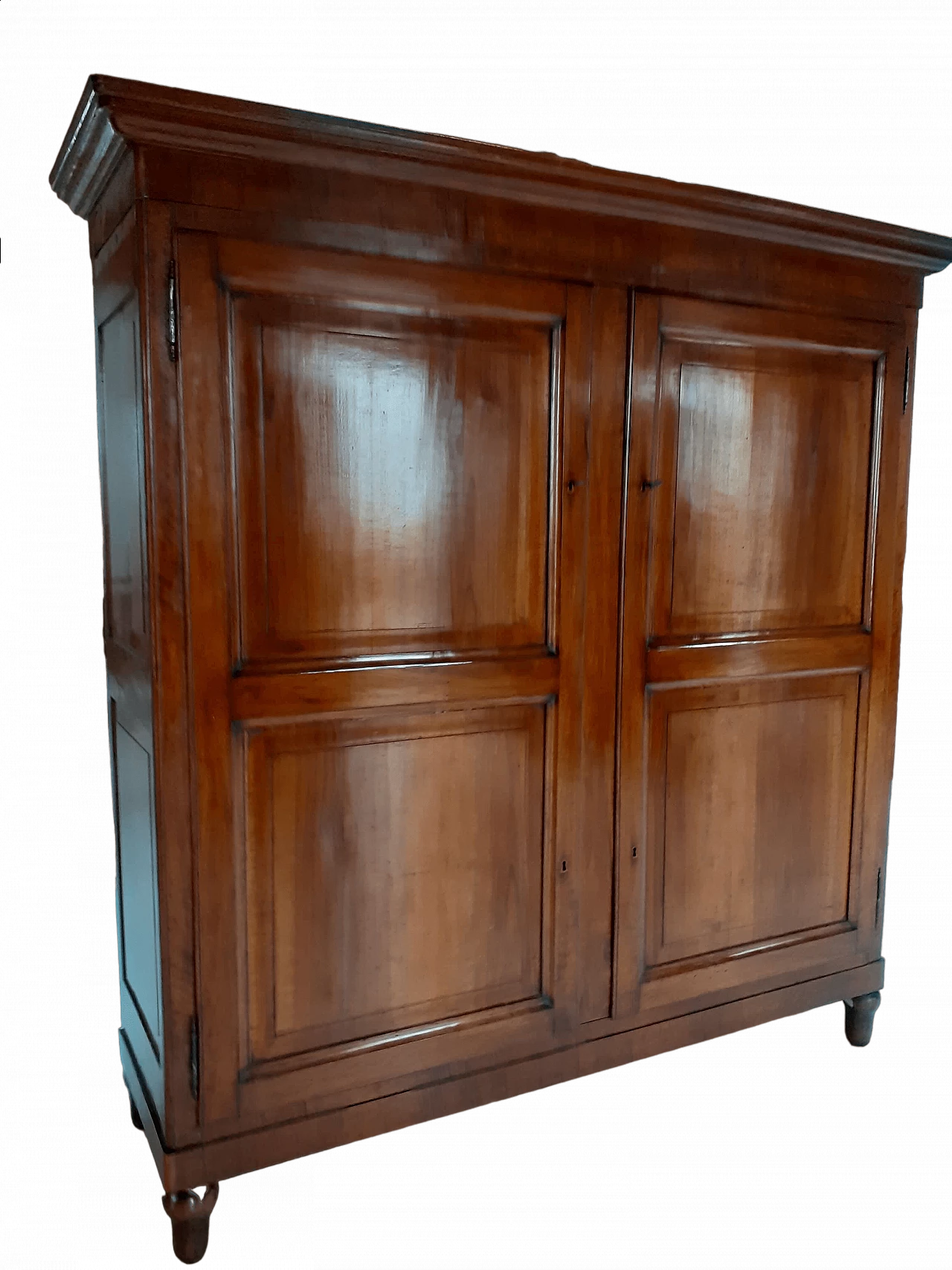 Solid walnut double-door wardrobe, first half of the 19th century 13