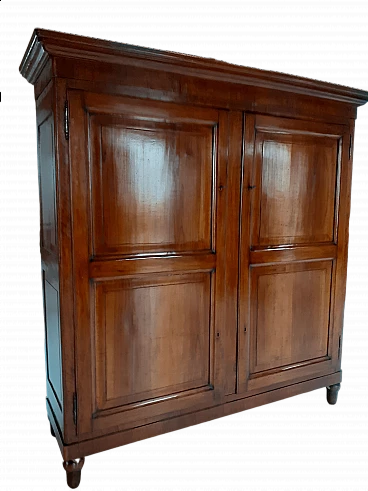 Solid walnut double-door wardrobe, first half of the 19th century