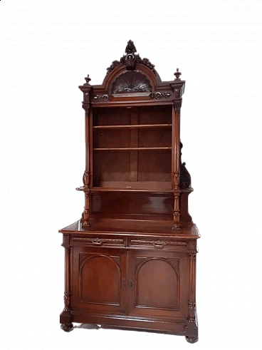 Art Nouveau sideboard in solid walnut, late 19th century