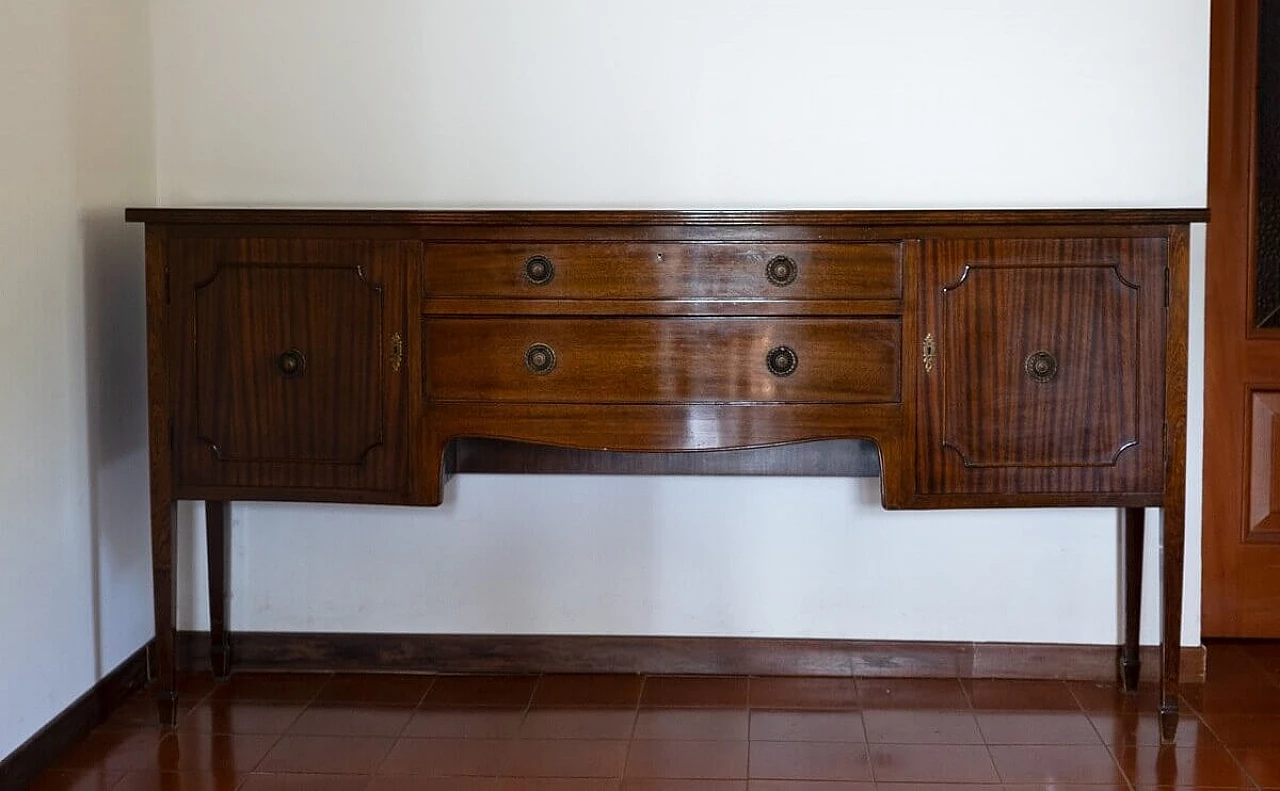 Mahogany sideboard with brass handles by Leonard Moore, 1960s 9