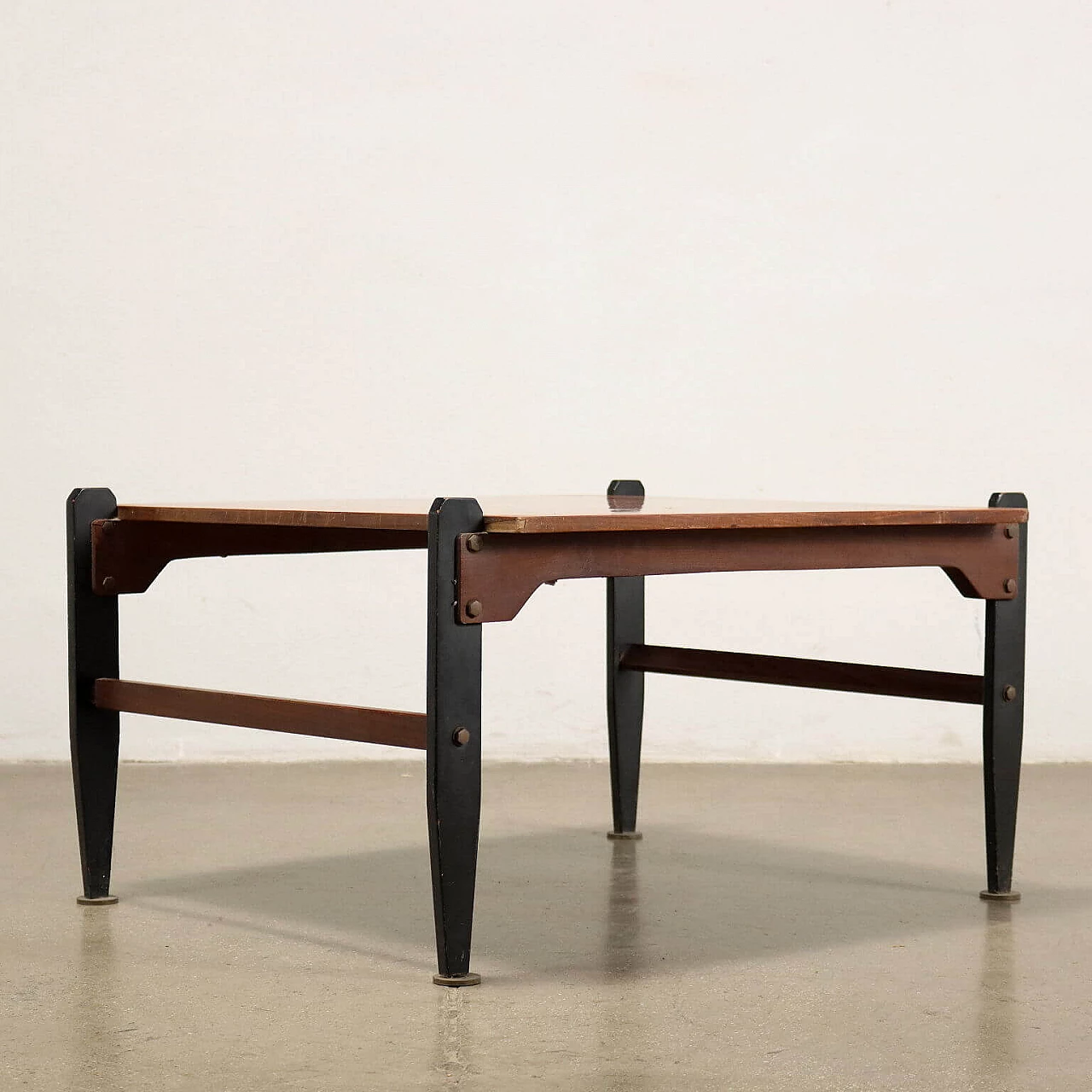 Solid wood and mahogany veneered coffee table, 1960s 6