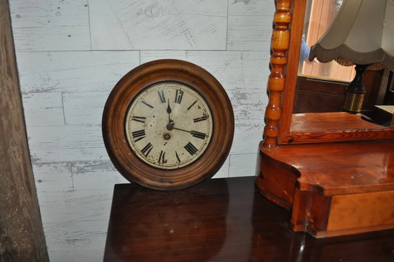 Metal and wood railway station clock, 1940s 2