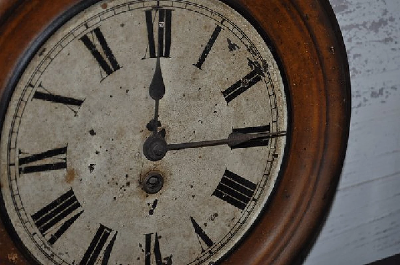 Metal and wood railway station clock, 1940s 6