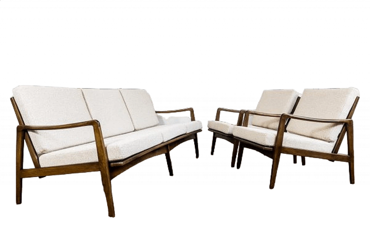 Pair of Scandinavian armchairs and sofa, 1960s 35