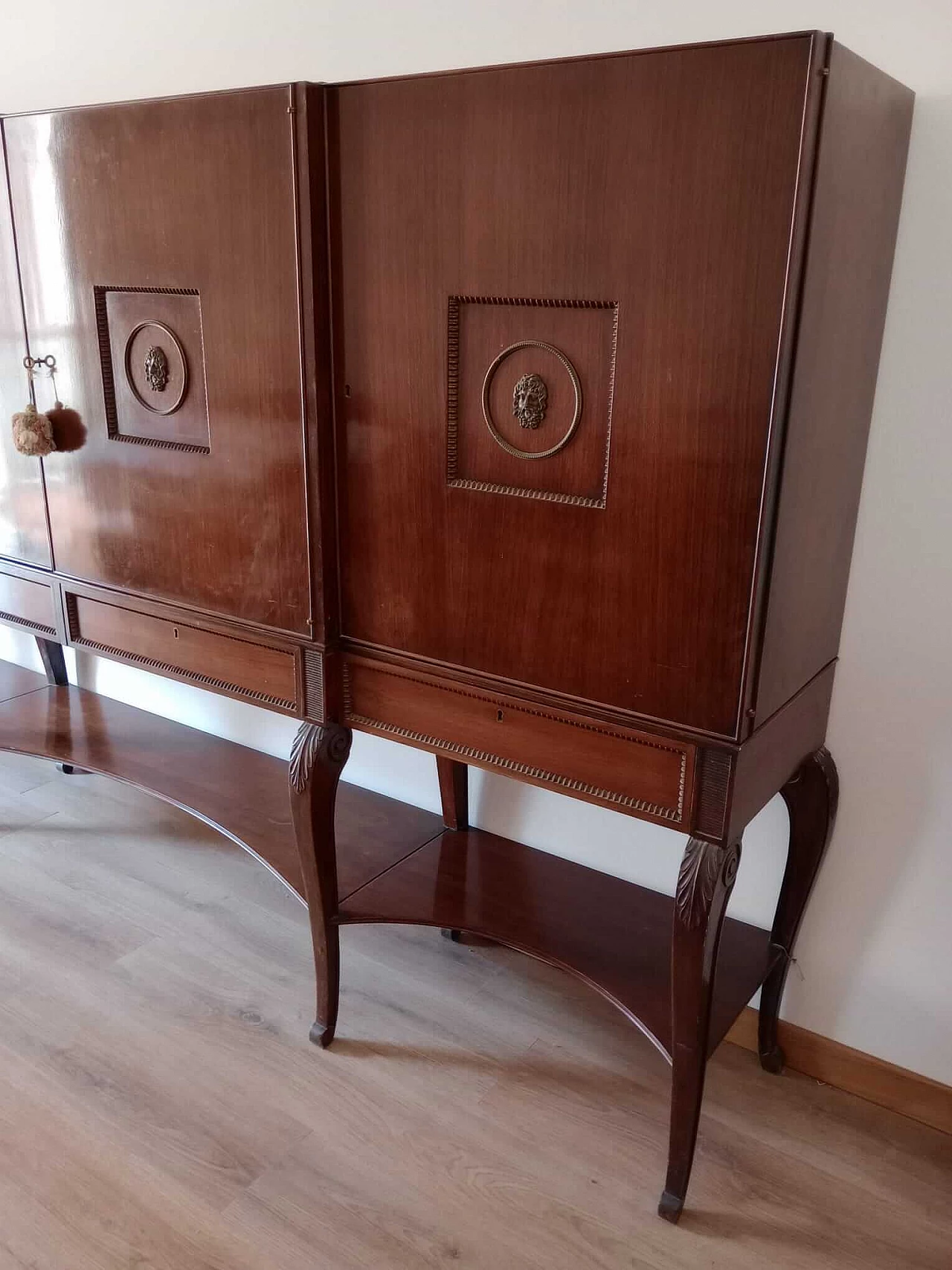 Grande credenza in mogano, con vano bar, di Fratelli Barni anni '50 5