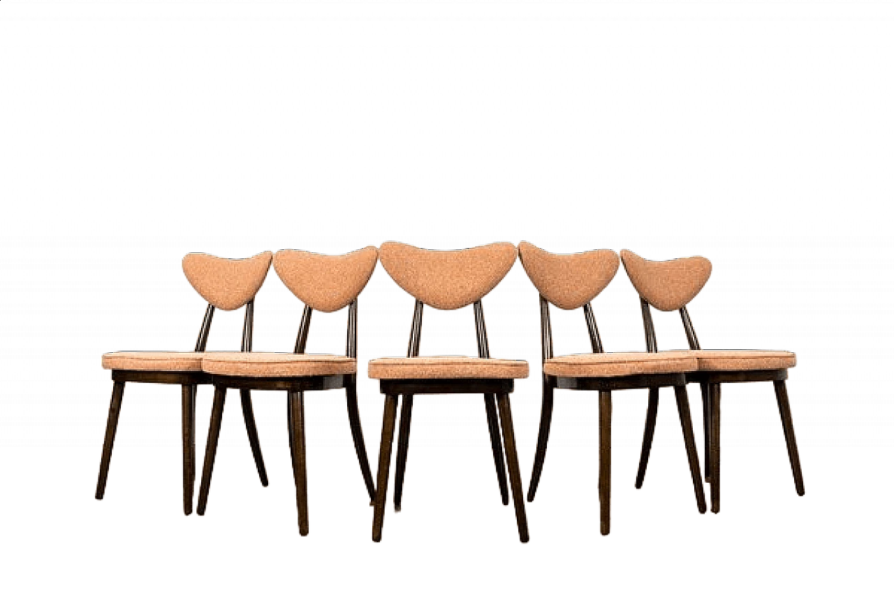 5 Dining chairs 124 by Helena & Jerzy Kurmanowicz, 1960s 25