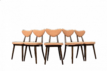 5 Dining chairs 124 by Helena & Jerzy Kurmanowicz, 1960s