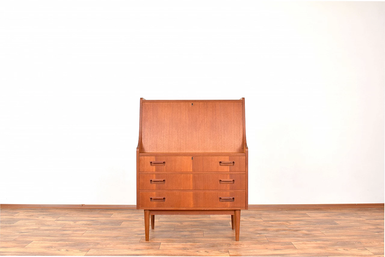 Danish teak secretaire by Gunnar Nielsen for Tibergaard, 1960s 1