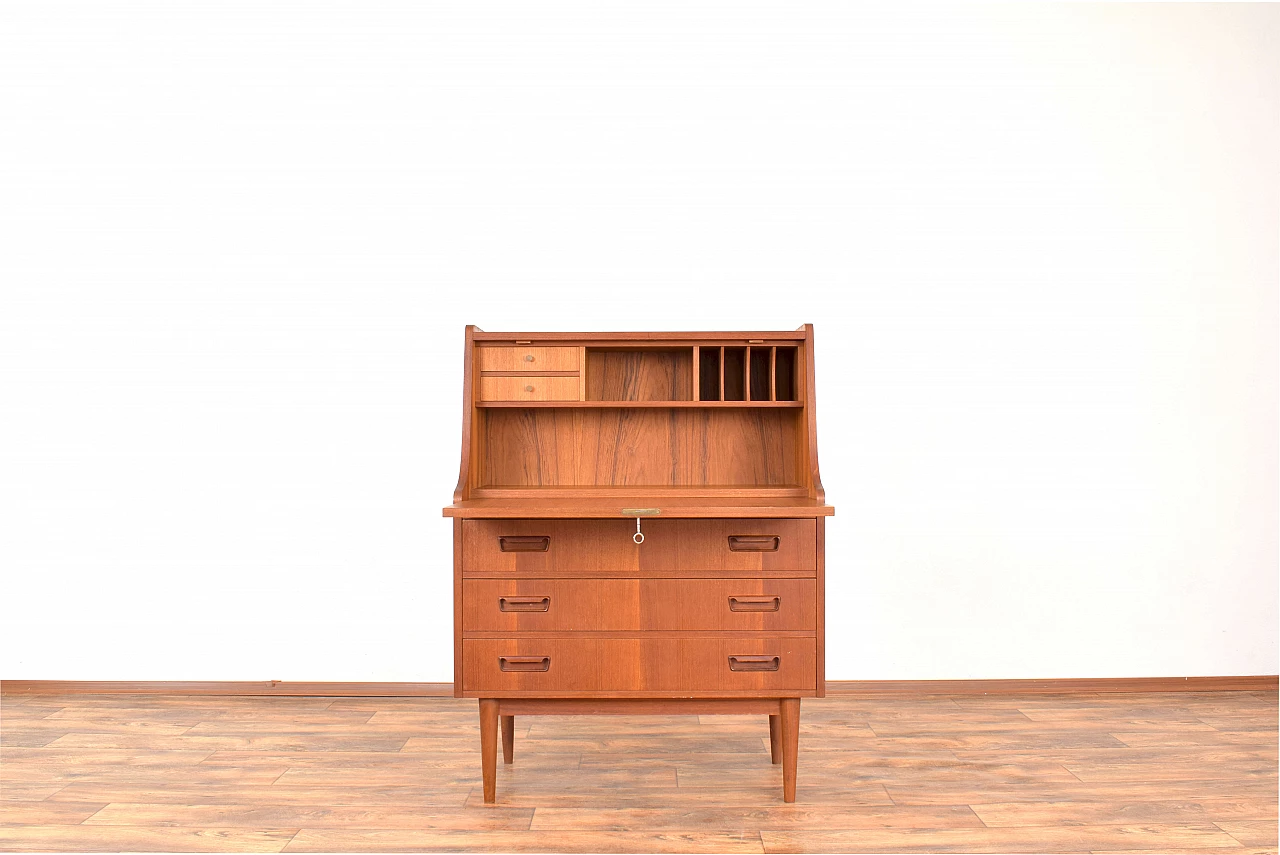 Danish teak secretaire by Gunnar Nielsen for Tibergaard, 1960s 2