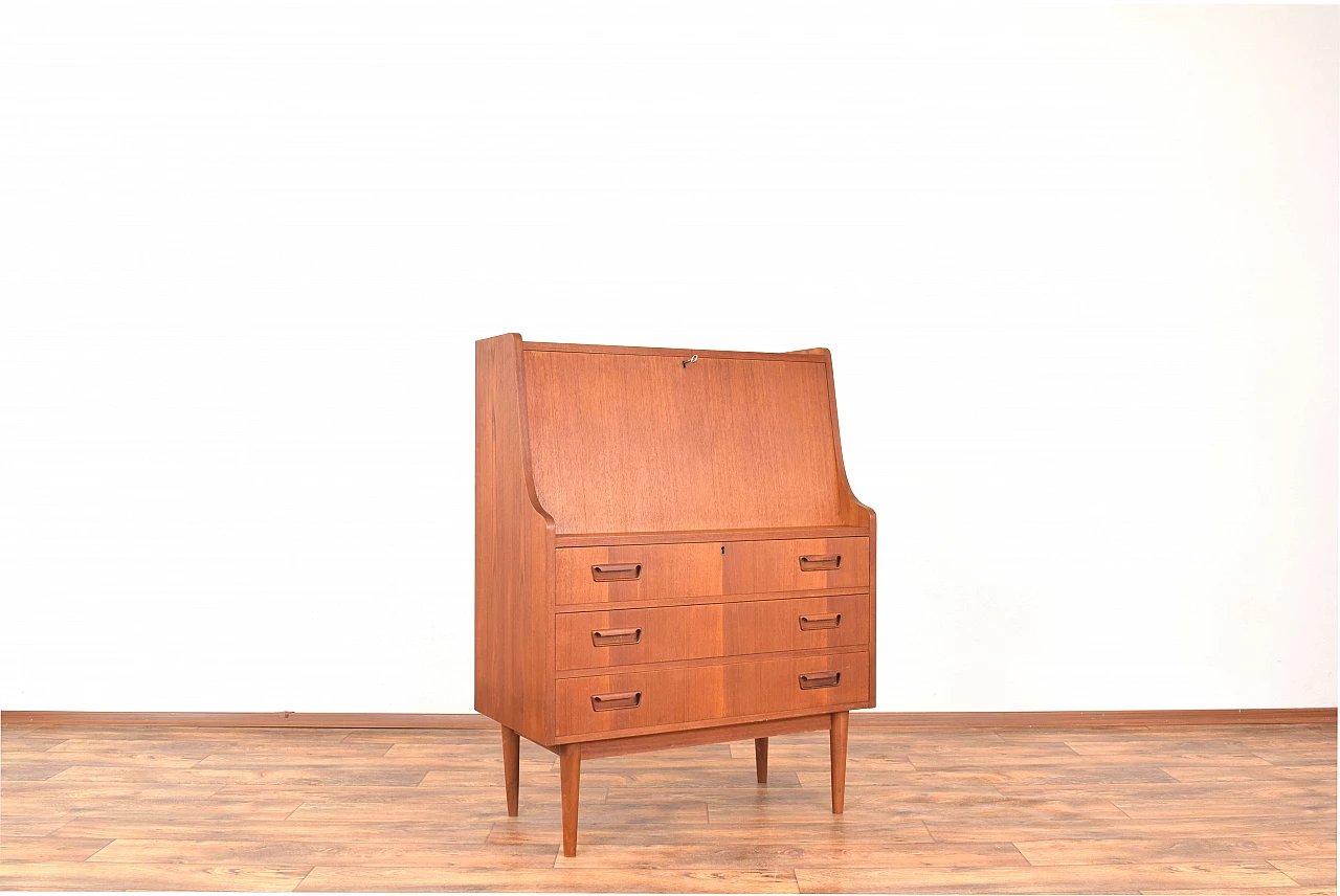 Danish teak secretaire by Gunnar Nielsen for Tibergaard, 1960s 4