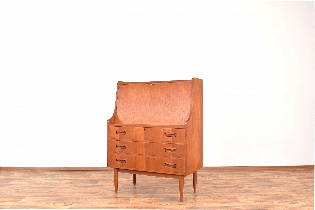 Danish teak secretaire by Gunnar Nielsen for Tibergaard, 1960s 5