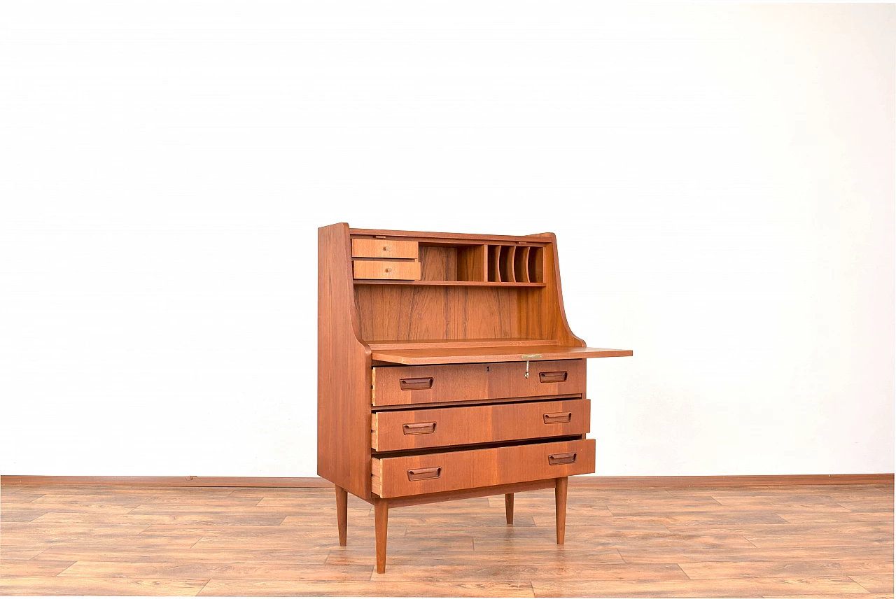 Danish teak secretaire by Gunnar Nielsen for Tibergaard, 1960s 6