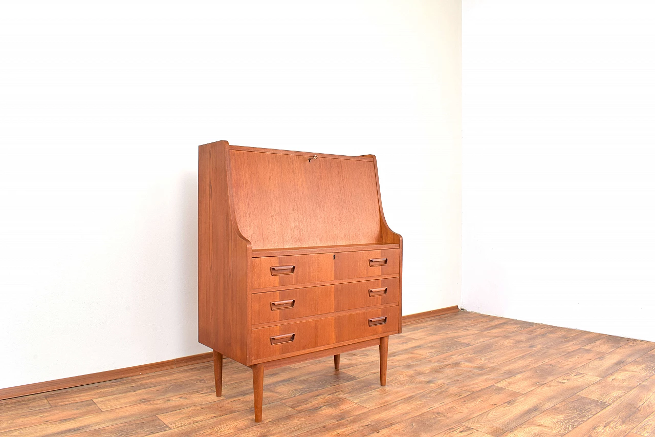 Danish teak secretaire by Gunnar Nielsen for Tibergaard, 1960s 9