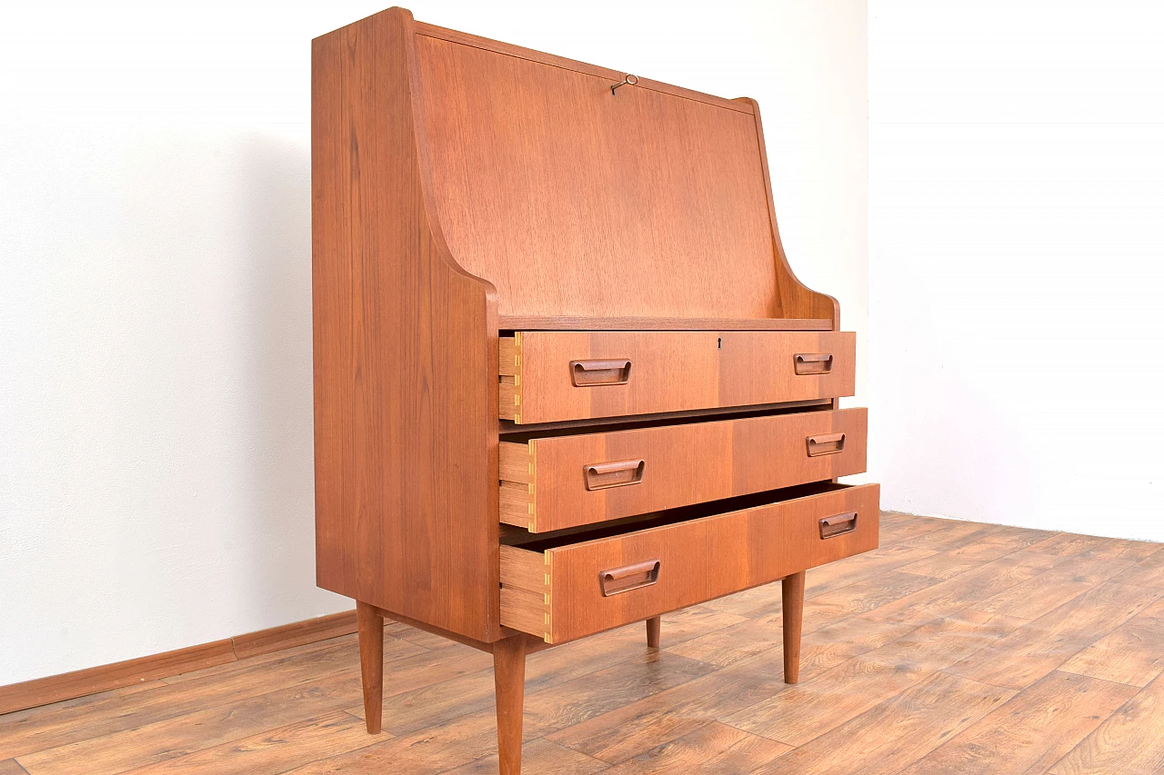 Danish teak secretaire by Gunnar Nielsen for Tibergaard, 1960s 11