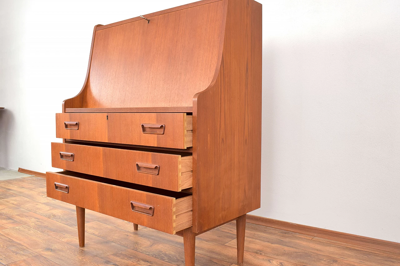 Danish teak secretaire by Gunnar Nielsen for Tibergaard, 1960s 12