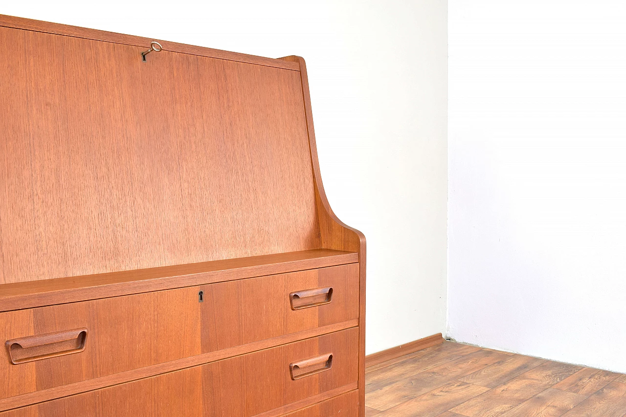 Danish teak secretaire by Gunnar Nielsen for Tibergaard, 1960s 13