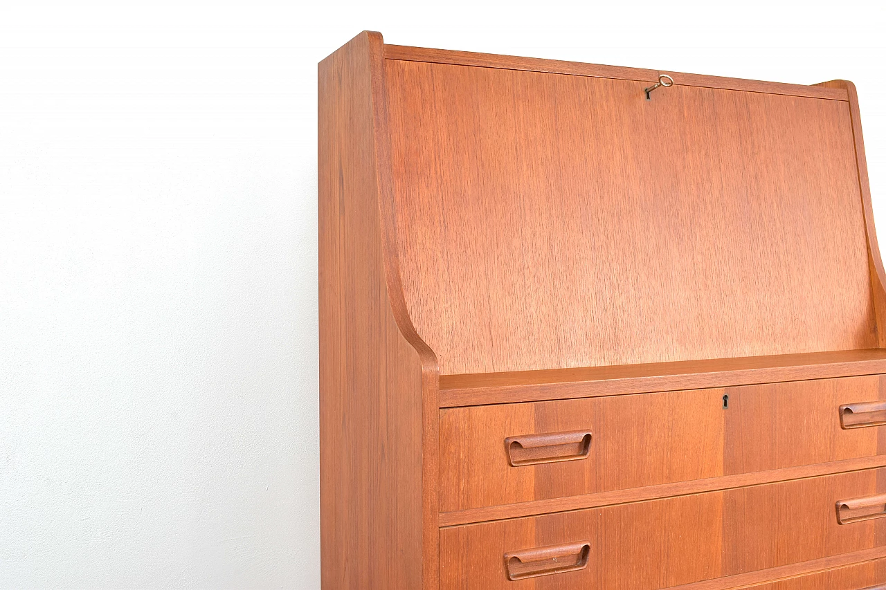 Danish teak secretaire by Gunnar Nielsen for Tibergaard, 1960s 14