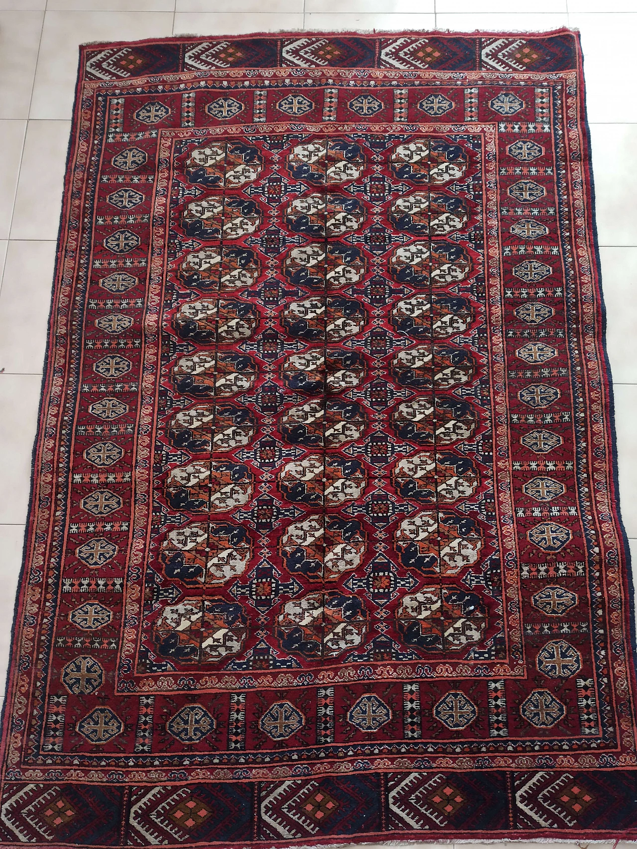 Cotton and wool Bukara rug, early 20th century 1