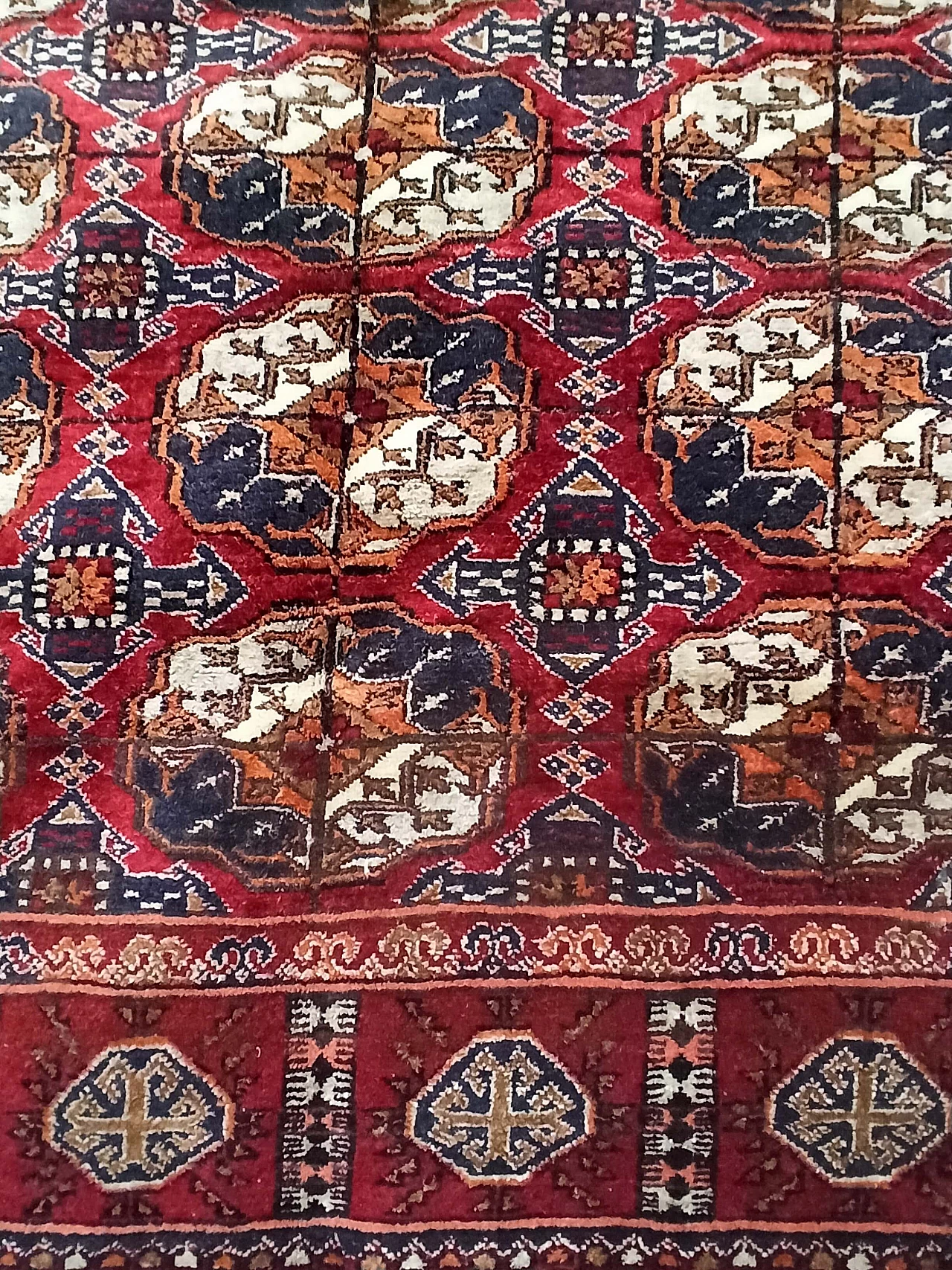 Cotton and wool Bukara rug, early 20th century 5