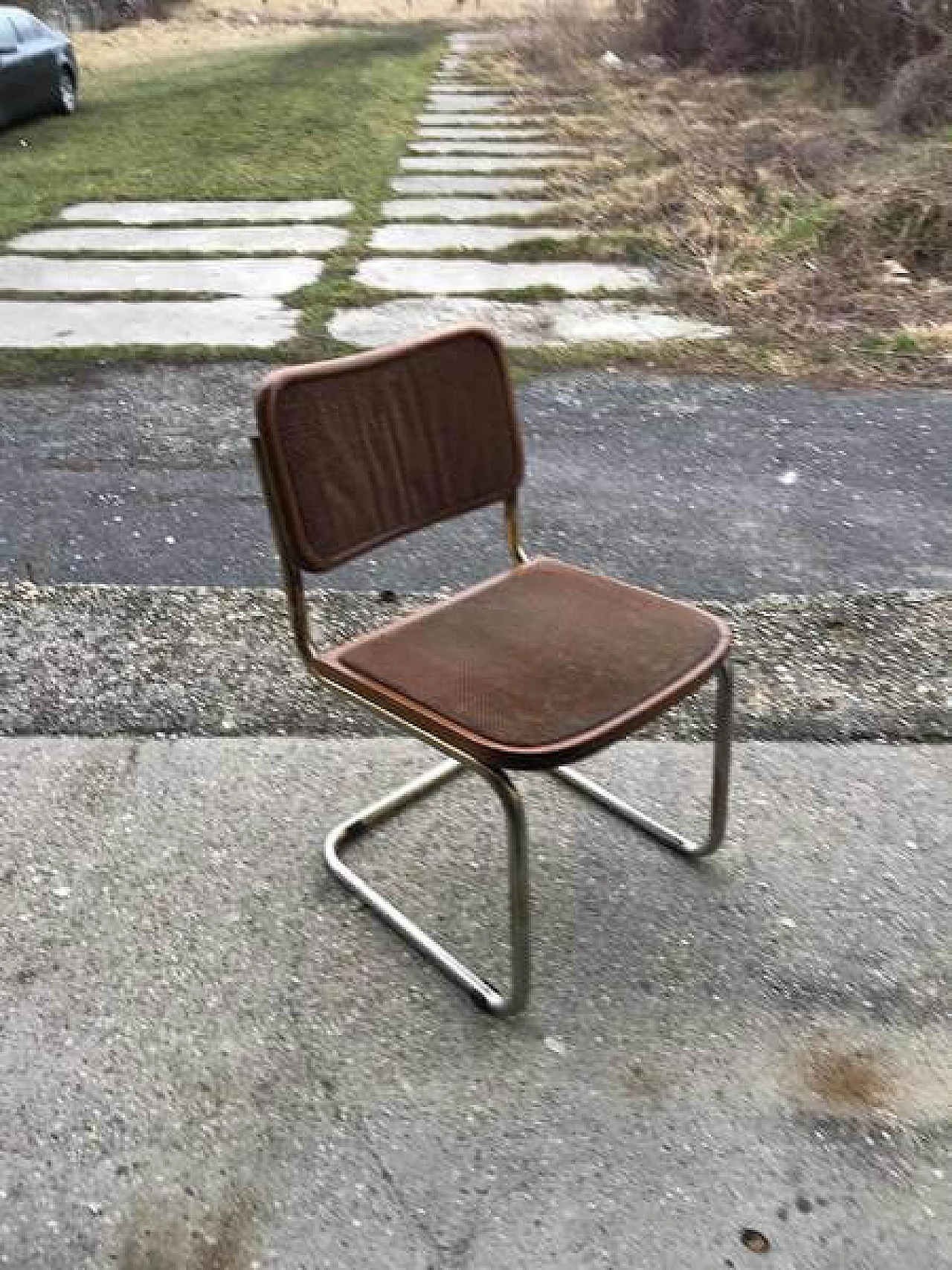 6 Cesca-style chairs by Marcel Breuer and smoked glass table, 1980s 8