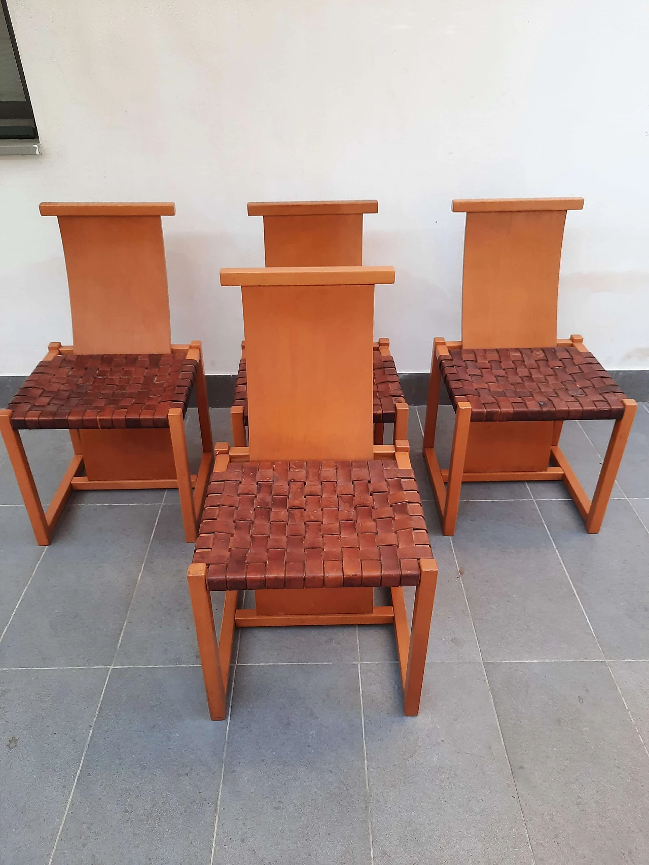 Pair of beech and leather chairs in the style of Alvar Aalto, 1970s 7