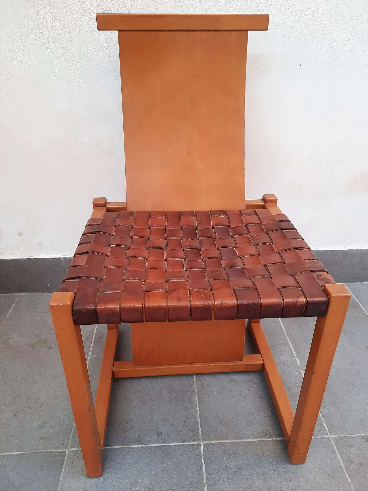 Pair of beech and leather chairs in the style of Alvar Aalto, 1970s 11