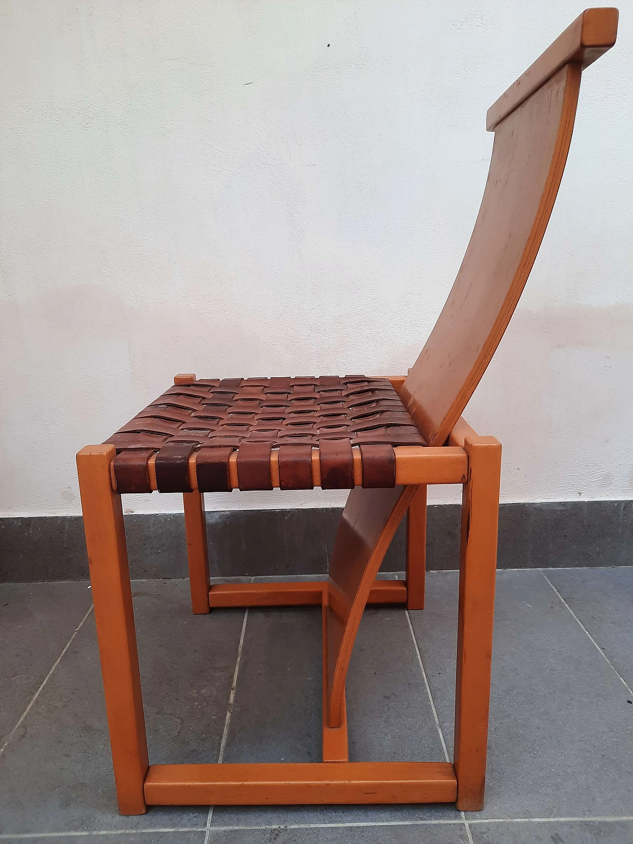 Pair of beech and leather chairs in the style of Alvar Aalto, 1970s 12