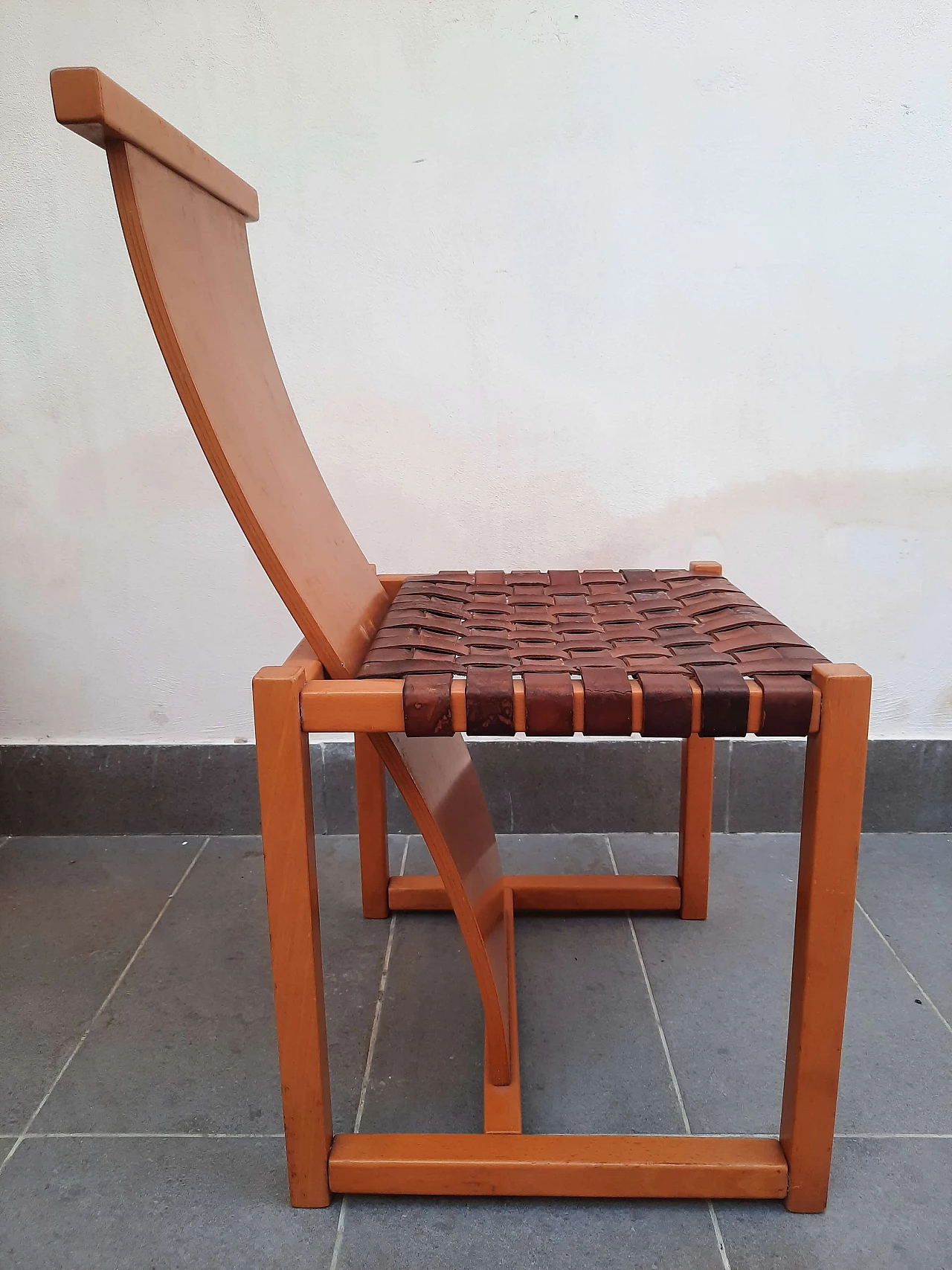 Pair of beech and leather chairs in the style of Alvar Aalto, 1970s 14