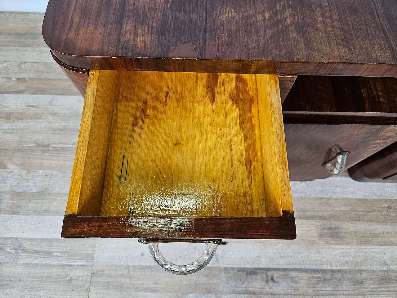 Pair of Art Deco mahogany bedside tables, 1940s 30