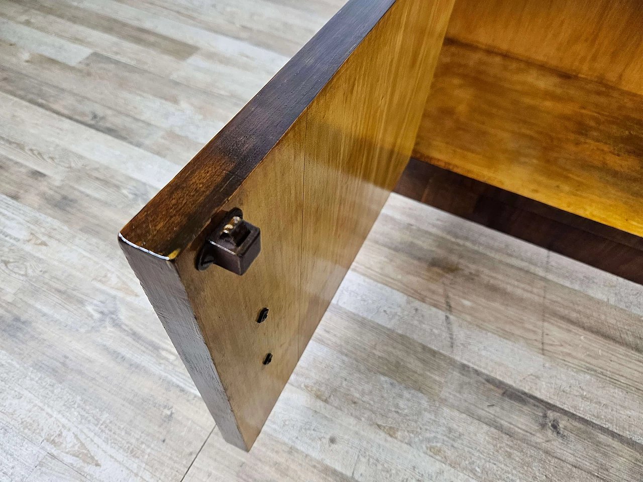 Pair of Art Deco mahogany bedside tables, 1940s 37