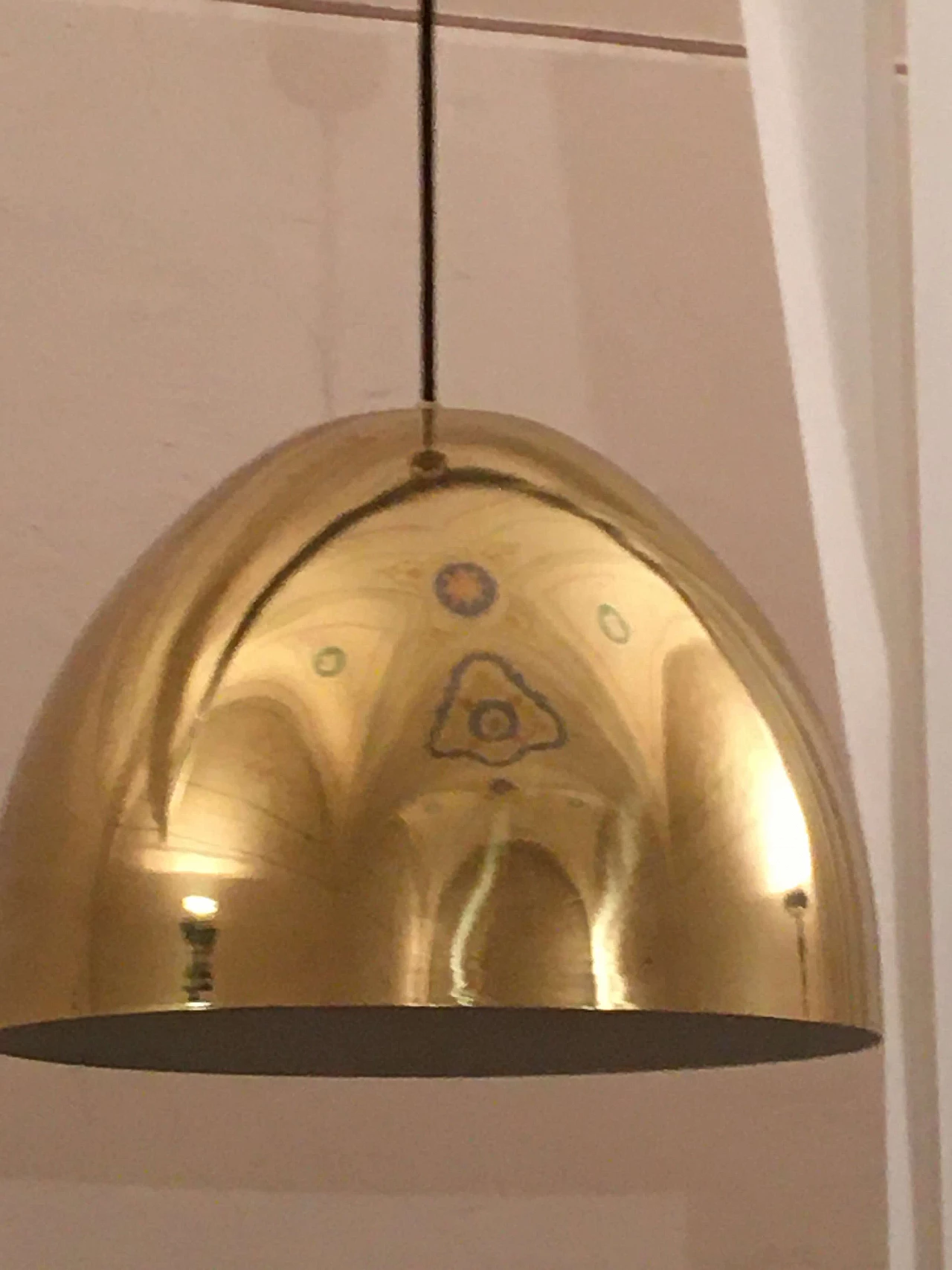 Semi-spherical brass chandelier, 1970s 3