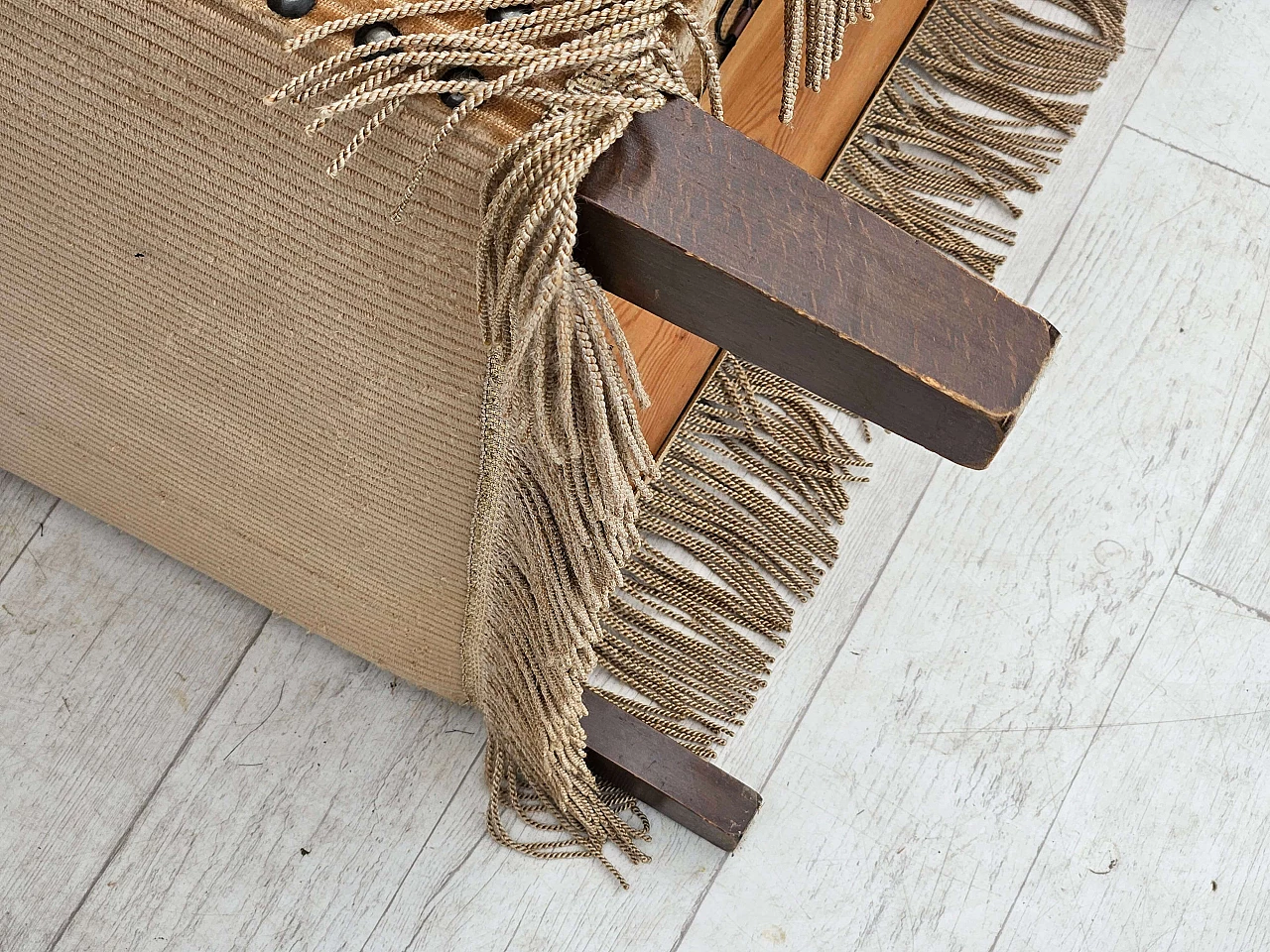 Danish ash and beige corduroy armchair, 1970s 11