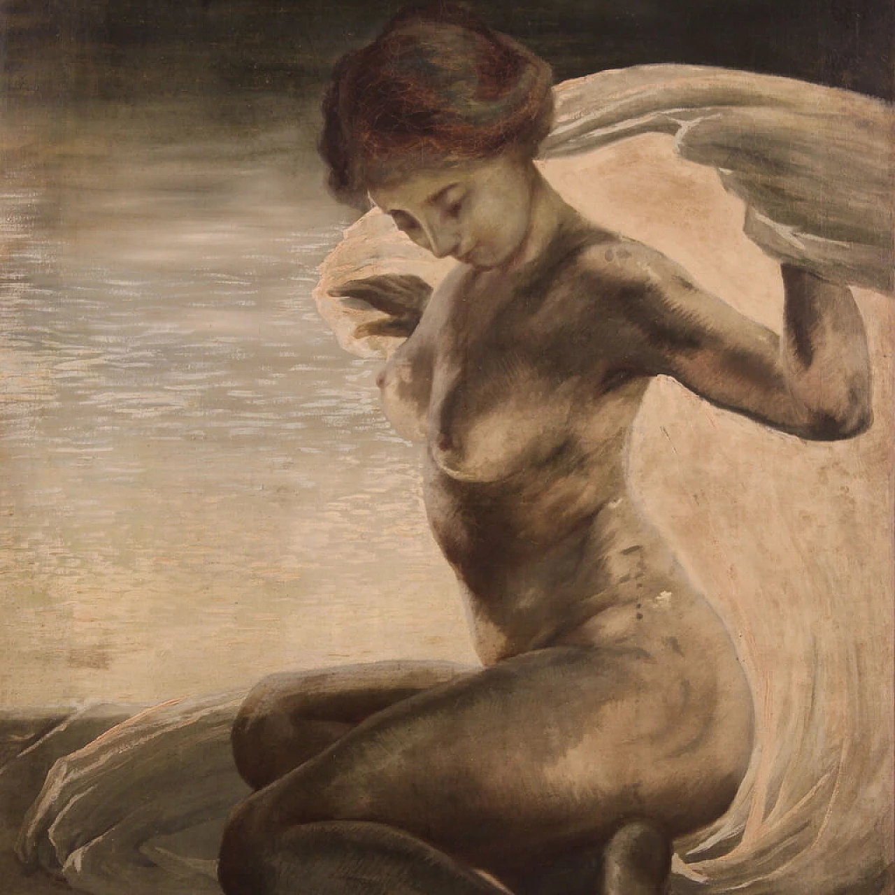 Female nude, oil painting on canvas, reproduction of Gino Piccioni, 20th century 3