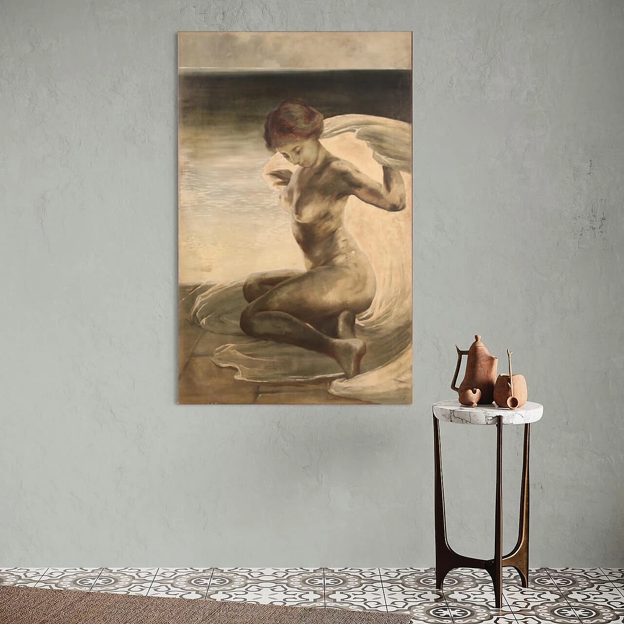 Female nude, oil painting on canvas, reproduction of Gino Piccioni, 20th century 13