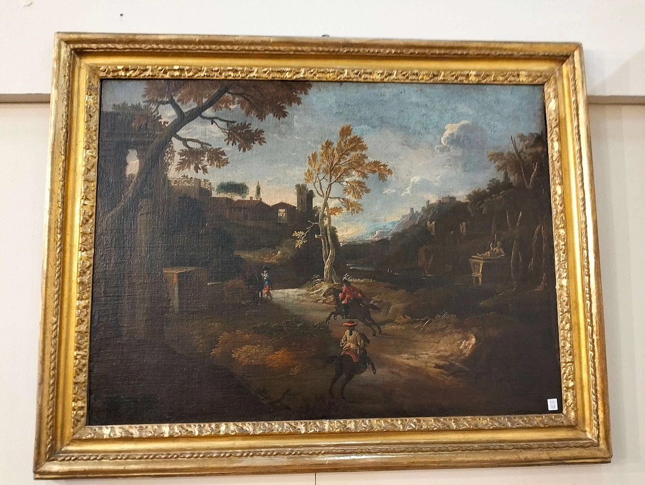 Hunting scene, oil on canvas, 18th century 1