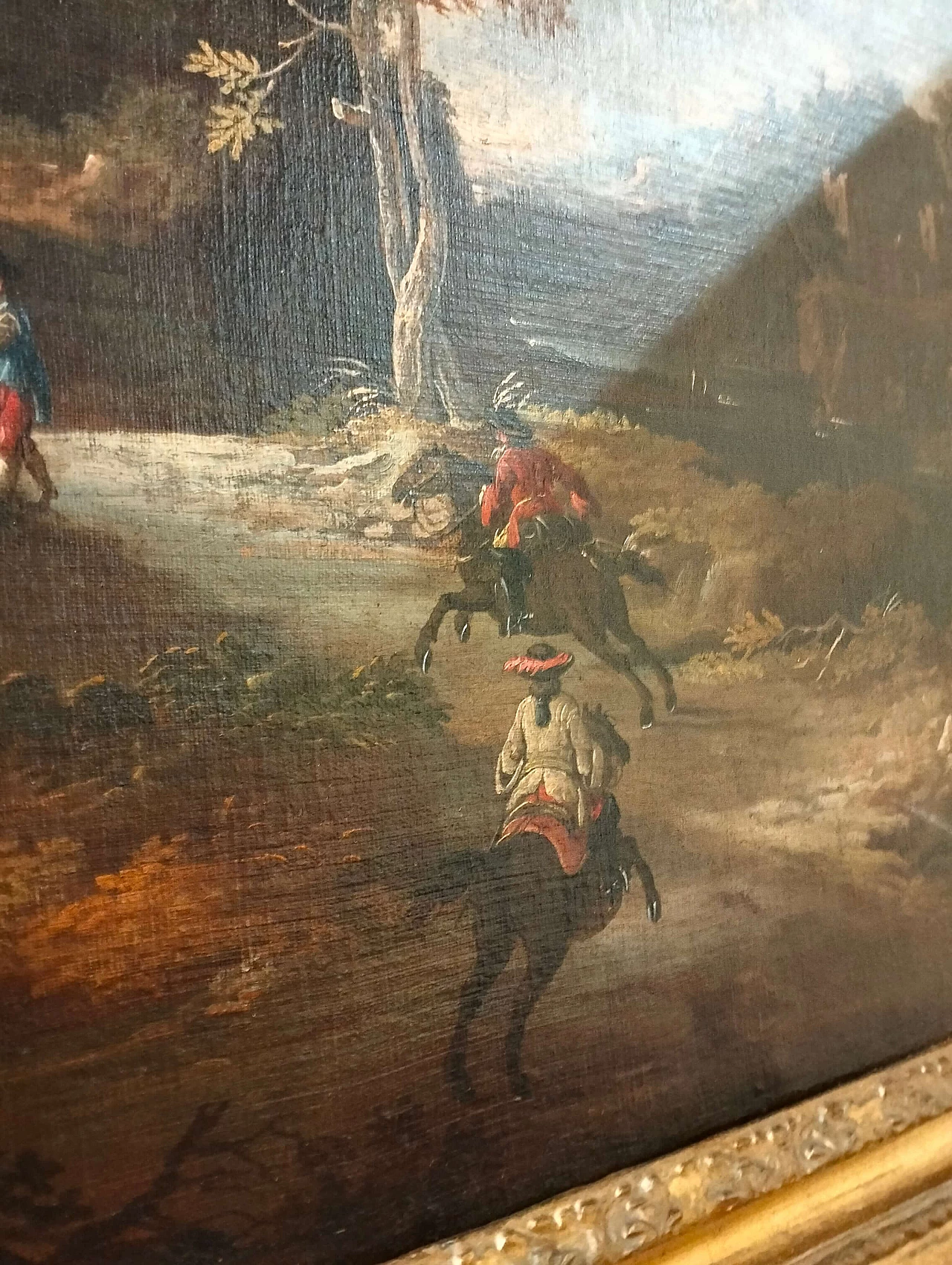 Hunting scene, oil on canvas, 18th century 4