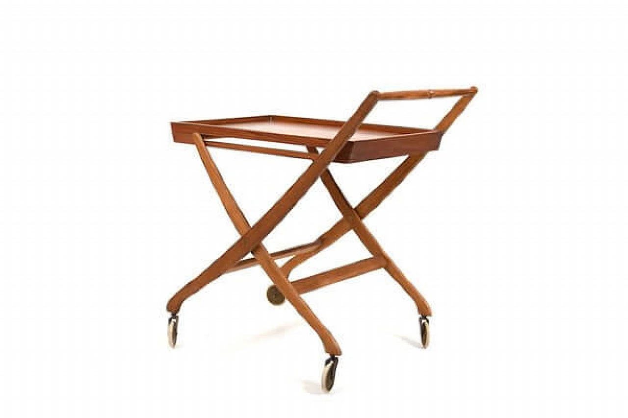 Folding teak and oak service cart by Svend Åge Madsen for Illums Bolighus, 1960s 2