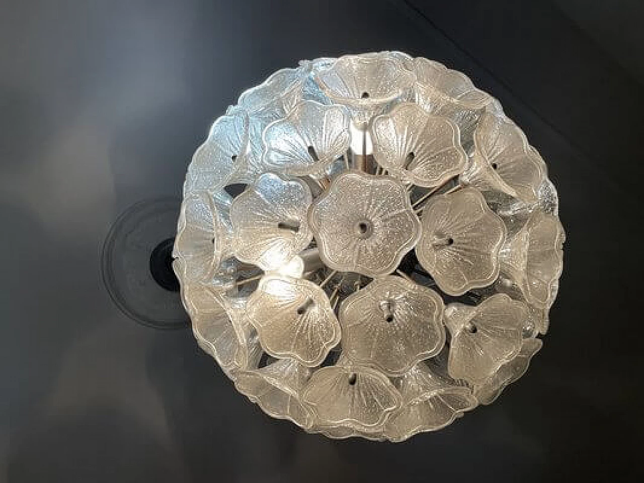 Lampadario Sputnik in acciaio e vetro di Paolo Venini per VeArt, anni '60 7