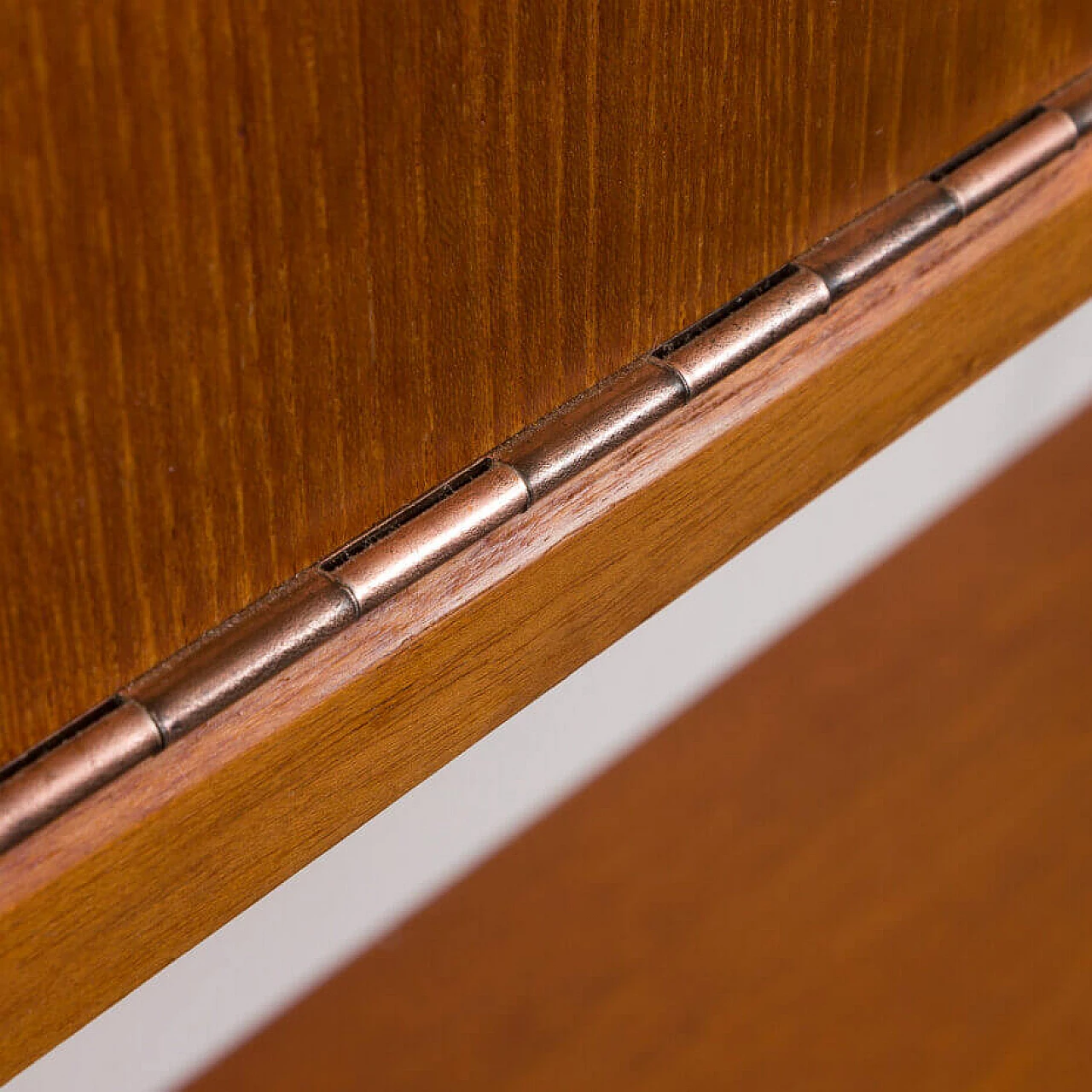 Wall-mounted teak bookcase with mirror in the Cadovius style, 1960s 10